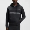 Hoodie mit Streifen-Detail aus einer Baumwollmischung