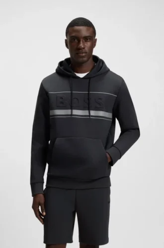 Hoodie mit Streifen-Detail aus einer Baumwollmischung