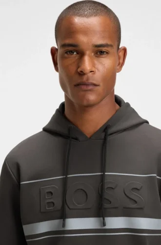 Hoodie mit Streifen-Detail aus einer Baumwollmischung