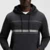 Hoodie mit Streifen-Detail aus einer Baumwollmischung