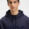 Hoodie mit ton-in-ton-Logo aus Baumwollfrottee