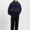 Hoodie mit ton-in-ton-Logo aus Baumwollfrottee