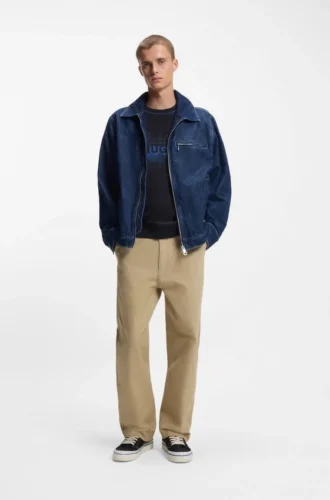 Hose in Baggy-Passform aus Stretch-Baumwoll-Canvas