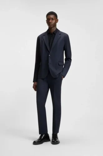 Hose in Extra-Slim-Fit aus Jersey mit Twill-Print