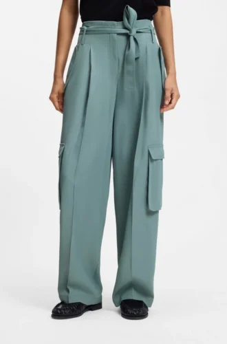 Hose in lockerer Passform aus fließendem Twill