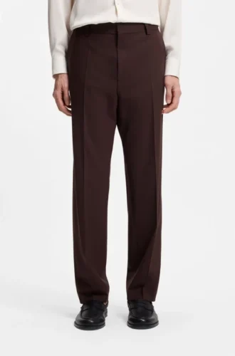 Hose in Modern-Fit aus Popeline aus Wollmischung