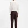 Hose in Modern-Fit aus Popeline aus Wollmischung