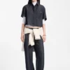 Hose in Regular-Fit aus leichtem Denim mit Kordelzug in der Taille