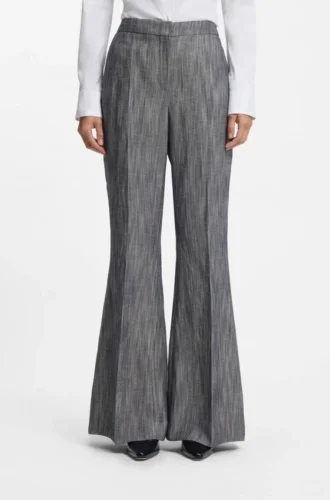 Hose in Regular-Fit aus meliertem Denim
