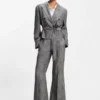 Hose in Regular-Fit aus meliertem Denim