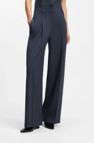 Hose in Regular-Fit aus Schurwolle