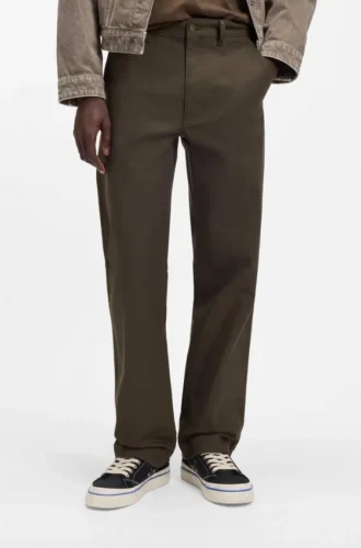 Hose in Regular-Fit aus Stretch-Baumwoll-Canvas