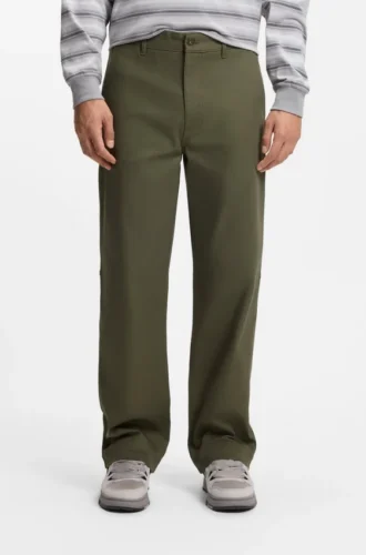 Hose in Regular-Fit aus Stretch-Baumwoll-Canvas