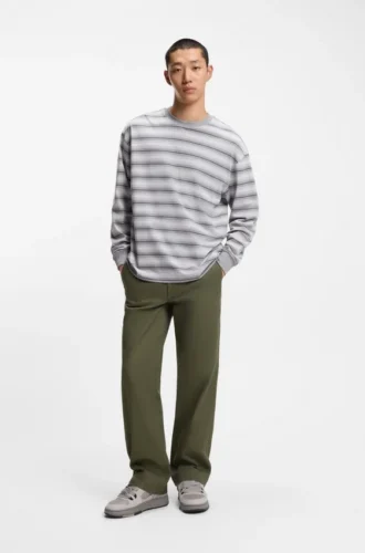 Hose in Regular-Fit aus Stretch-Baumwoll-Canvas