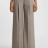 Hose in Regular-Fit aus Stretch-Wolle im Sharkskin-Muster