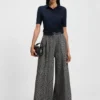 Hose in Regular-Fit aus Tweed mit Fischgrätenmuster