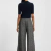 Hose in Regular-Fit aus Tweed mit Fischgrätenmuster