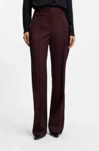 Hose in Regular-Fit aus Twill aus Schurwolle