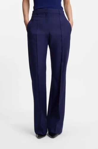 Hose in Regular-Fit aus Twill aus Schurwolle