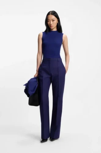 Hose in Regular-Fit aus Twill aus Schurwolle