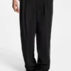 Hose mit Bundfalten und Whipstitch-Details