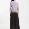 Hose mit lockerer Passform aus glänzendem Twill