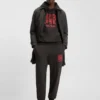 HUGO x RB Hoodie mit Bullen-Grafik aus Baumwollfrottee
