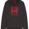 HUGO x RB Hoodie mit Bullen-Grafik aus Baumwollfrottee