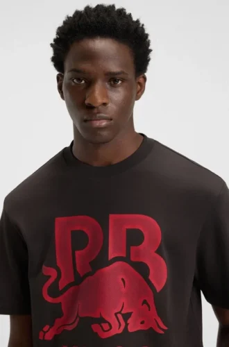 HUGO x RB T-Shirt mit Bullen-Grafik aus Baumwolle
