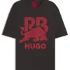 HUGO x RB T-Shirt mit Bullen-Grafik aus Baumwolle
