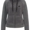 Hybrid-Hoodie im Reiter-Stil mit Teddy-Körper und Kapuze Hybrid-Hoodie im Reiter-Stil mit Teddy-Körper und Kapuze