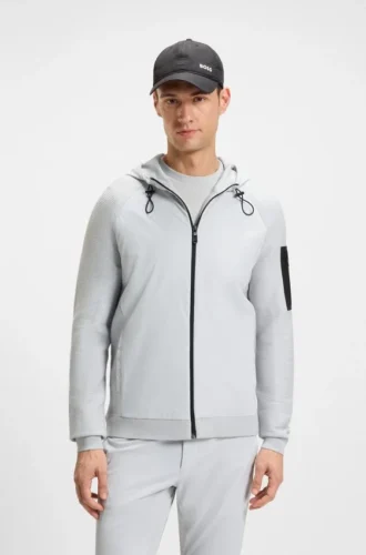 Hybridjacke aus komfortablem Stretch-Strick