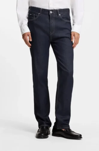 Indigo-Jeans in gerader Passform aus Stretch-Denim