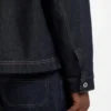 Indigo-Jeansjacke mit Kontrastkragen