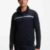 Jacke aus Baumwollfrottee mit Logo und Streifen