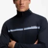 Jacke aus Baumwollfrottee mit Logo und Streifen