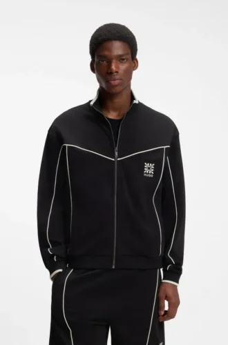 Jacke aus Baumwollmischung mit gesticktem Logo
