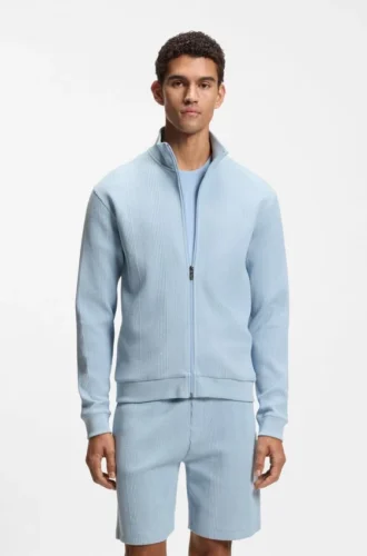 Jacke aus Baumwollmischung mit Waffelstruktur