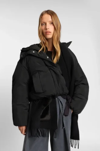 Jacke aus Crinkle-Stoff in regulärer Passform