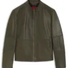 Jacke aus genarbtem Leder in schmaler Passform