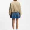Jacke aus Stretch-Baumwolle mit kontrastierendem Cordkragen Jacke aus Stretch-Baumwolle mit kontrastierendem Cordkragen