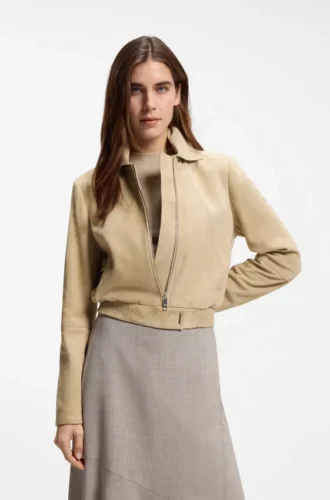 Jacke im Blouson-Stil aus weichem Wildleder