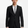 Jacke in extra schmaler Passform aus Twill aus Wollmischung