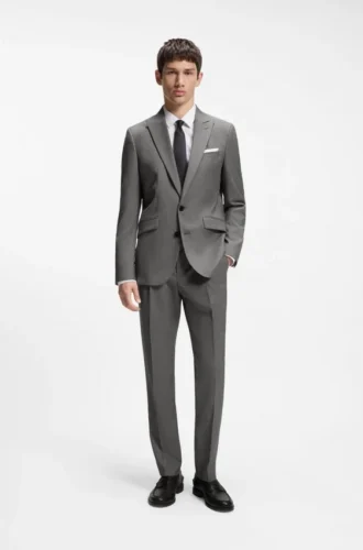 Jacke in Extra-Slim-Fit aus Dobby-Stoff aus Schurwolle