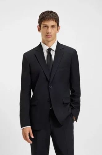 Jacke in Extra-Slim-Fit aus Schurwolle