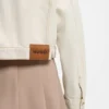 Jacke in lockerer Passform aus gewaschenem Ecru-Denim