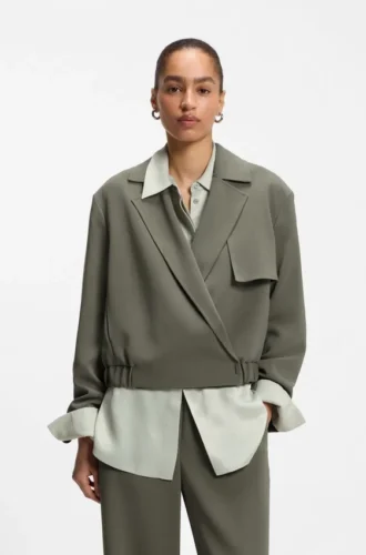 Jacke in lockerer Passform aus japanischem Crêpe