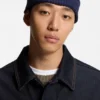 Jacke in Regular-Fit aus dunkelblauem Denim