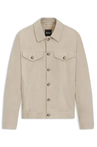Jacke in Regular-Fit aus Nappalan-Wildleder