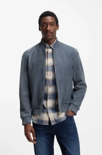 Jacke in Regular-Fit aus Wildleder